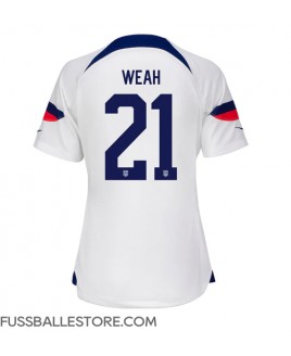 Günstige Vereinigte Staaten Timothy Weah #21 Heimtrikot Damen WM 2022 Kurzarm